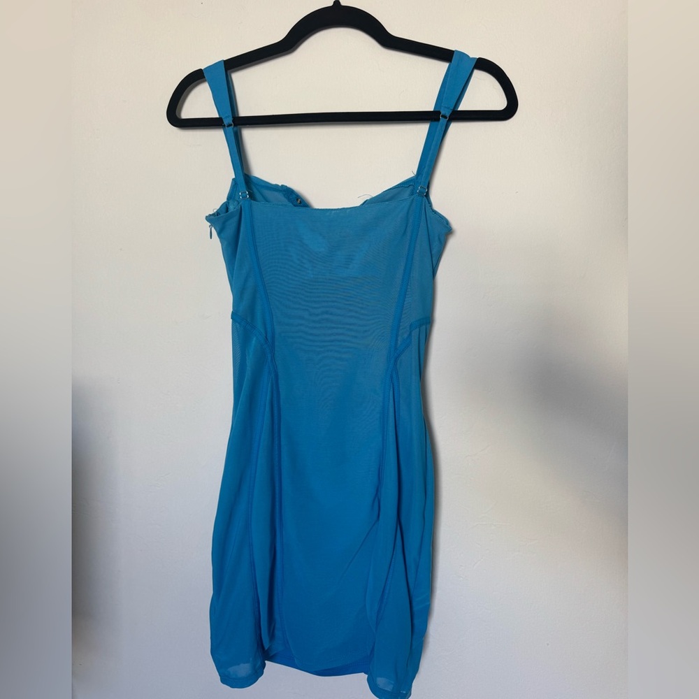 Oh Polly Turquoise Lace-Up Dress - Picture 2 of 3